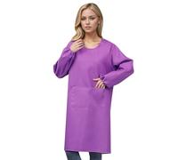 Generisch Delantal de cocina para mujer con bolsillos grandes, manga larga, delantal para cocinar, hornear, limpiar, trabajar, delantal de cocina, delantal de cocina, barbacoa, barbacoa para papá