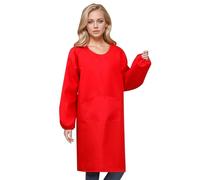 Generisch Delantal de cocina para mujer con bolsillos grandes, manga larga, delantal para cocinar, hornear, limpiar, trabajar, delantal de cocina, delantal de cocina, barbacoa, barbacoa para papá