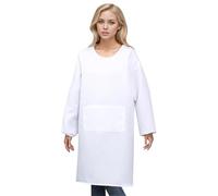 Generisch Delantal de cocina para mujer con bolsillos grandes, manga larga, delantal para cocinar, hornear, limpiar, trabajar, delantal de cocina, delantal de cocina, barbacoa, barbacoa para papá