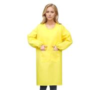 Generisch Delantal de cocina para mujer con bolsillos grandes, manga larga, delantal para cocinar, hornear, limpiar, trabajar, delantal de cocina, delantal de cocina, barbacoa, barbacoa para papá