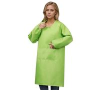 Generisch Delantal de cocina para mujer con bolsillos grandes, manga larga, delantal para cocinar, hornear, limpiar, trabajar, delantal de cocina, delantal de cocina, barbacoa, barbacoa para papá