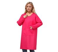 Generisch Delantal de cocina para mujer con bolsillos grandes, manga larga, delantal para cocinar, hornear, limpiar, trabajar, delantal de cocina, delantal de cocina, barbacoa, barbacoa para papá