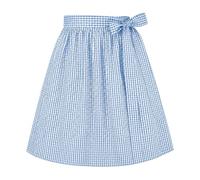 Generisch Delantal de fiesta a cuadros con cinturón de corbata para ocasiones especiales, azul claro, S