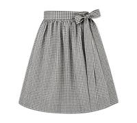 Generisch Delantal de fiesta a cuadros con cinturón de corbata para ocasiones especiales, Negro , XL