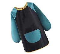 Generisch Delantal de pintor para niños, delantal sintético impermeable con bolsillos para niños - Cómodo accesorio infantil de manga larga para taller creativo, manualidades, actividades en el aula