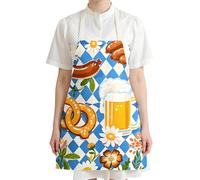 Generisch Delantales para cocinar | Oktoberfest Design Kochschürze,Transpirable Cintura Ajustable Cordones Cuadros Protección al para Servicio Personal Barbacoa Estudio de Arte Hogar, 03, Siehe