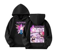 Generisch Demon Hunters Huntrix - Sudadera con capucha para niños y niñas, con estampado de anime, ropa de calle, K-Pop con estampado de anime, sudadera para niños, 01-negro, 3-4 años
