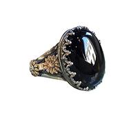 Generisch Der Ringe Englisch Art- und Weiseeleganter schwarzer -Schmuck-Skulptur-Ring-Schmuck-verlobter Ring für Frauen Ringelleggins Kinder, 10, Metal, Sin piedras preciosas