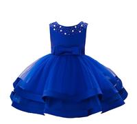 Generisch Despiadado extraño niña vestidos florales para fiesta de boda desfile princesa vestido 3 9 años niña azul marino perla, azul, 6-12 meses