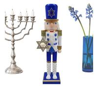 Generisch Di Hanukkah In Legno - Soldato Festivo Ebraico, Bambola Decorativa Bianca Blu, Scultura Da Tavolo In Piedi, Collezione Di Festività Culturali, Ornamento Stagionale Classico | Accento Del