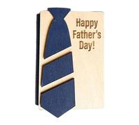 Generisch Día del Padre 2024 Cartón de Madera para Tarjetas de Regalo | Portaregalo de corbata con personalidad | Regalo de madera único y cariñoso para papá, azul, ver descripción, Ver descripción