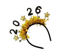 Generisch Diadema de Año Nuevo para Mujer | 2026 Tiara Brillante Decoraciones de - Bandas para el Cabello Dorado Plata con Accesorios de Estrellas - Para Adultos Niñas Novia Hija