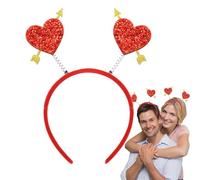 Generisch Diadema para el día de San Valentín, cinta para el pelo de San Valentín, diadema de lentejuelas con purpurina, accesorios para fiestas y bodas de año nuevo