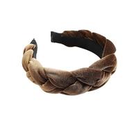 Generisch Diadema trenzada de terciopelo trenzado, para mujer, ancha y acolchada, para mujeres y niñas, casco de mujer, marrón, Talla única