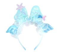 Generisch Diadema versátil para niñas con temática marina de lentejuelas y tul, princesas, tocado con estrellas brillantes, accesorio para el pelo, accesorio para el pelo para fiestas mágicas