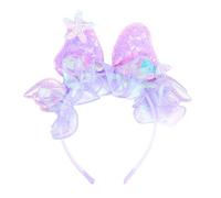 Generisch Diadema versátil para niñas con temática marina de lentejuelas y tul, princesas, tocado con estrellas brillantes, accesorio para el pelo, accesorio para el pelo para fiestas mágicas