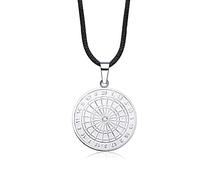 Generisch Diana magnética con cadena "Bulls-Eye" con brillante cristal solitario original + cadena hecha a mano Unikate # 3113, 12 mm, Acero inoxidable, Circonia cúbica