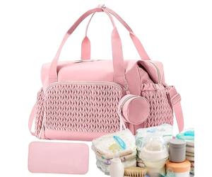 Generisch Diaper Bag, Large Capacity Diaper, 45x23x30cm/17.72x9.06x11.81 Pulgadas Bag Tote with Pacifier Case, Reusable Baby Travel Accessories, Child Supplies for Home, Poliéster, Nylon, rosa, Siehe
