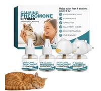 Generisch Difusor de estrés para gatos, kit de relajación de enchufes, difusor calmante para gatitos, para casa, apartamento, dormitorio, separación, sala de estar, viajes, tormentas, pernoctaciones