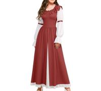 Generisch Dirndl Damen midi Lang Trachtkleid Trachtenrock Dirndl-Komplettsets Trachtenmode Trachten Damen mit Dirndlschürze Dirndlbluse Oktoberfest Dresses Dirndlkleid, Vino, XXL
