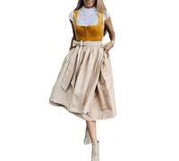 Generisch Dirndl Damen Midi Oktoberfest Trachtkleid Trachtenrock Dirndlsets Lang Festlich Große Größen Dirndlkleid Dirndlbluse Elegant Retro Dirndlkleider Trachtenmode, naranja, M