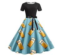 Generisch Dirndl Damen Midi Trachtkleid Oktoberfest Trachtenrock Dirndlbluse Trachtenmode Kleid Komplettsets Lang mit Blusen und Schürze Spitze in groß Größen Trachtenblusen Dirndlschürze, verde, XXL