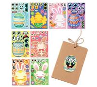 Generisch Diseña tus propias pegatinas - 8 hojas de divertidos regalos para | manualidades con conejito de Pascua pegatinas faciales | adecuado para casa, escuela, coche, viajes, arte