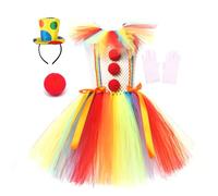 Generisch Disfraz de ángel para Europa, carnaval, payaso, cosplay, falda hinchada, juego de 4 piezas, casual, suelto, moderno, amarillo, 4-5 años