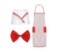 Generisch Disfraz de camarero, ropa de servicio para camarero y camarera para cosplay, disfraces de carnaval para mujeres, para cumpleaños, Halloween, fiestas, festivales, carnaval, Navidad