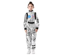 Generisch Disfraz de carnaval 2026 para un divertido atuendo de juego espacial con motivos de nave espacial para activos (negro, 7-9 años)