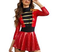 Generisch Disfraz de circo para mujer, uniforme de director de circo, vestido de manga larga, disfraz de Ringmaster para espectáculo, disfraz de Navidad, carnaval, fiesta, mono, disfraz, deporte