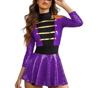 Generisch Disfraz de circo para mujer, uniforme de director de circo, vestido de manga larga, disfraz de Ringmaster para espectáculo, disfraz de Navidad, carnaval, fiesta, mono, disfraz, deporte