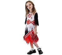 Generisch Disfraz de cosplay para fiestas temáticas, traje gótico con estampado de manchas de sangre, perfecto para eventos de Halloween, festivales de verano, set completo para personajes (blanco, S)