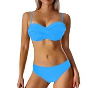 Generisch Disfraz de danza con tirantes con flecos, conjunto de sujetador de bikini de rendimiento de equipo de tela brillante para actuaciones emocionantes, azul celeste, S