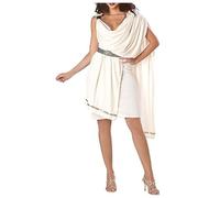 Generisch Disfraz de Dios de toga griega para hombre, para adultos, novela de Halloween, cosplay, túnica blanca antigua (blanco, M)