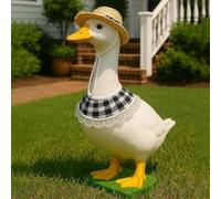 Generisch Disfraz de ganso para porche pastoral, 2025, nuevo traje de ganso de verano y otoño con sombrero y babero en el campo, disfraz de gato para mascotas