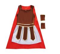 Generisch Disfraz de gladiador para mujer, disfraz de gladiador romano, con capa de satén y puños, sin mangas, vestido de guerrero antiguo, uniforme de guerrero, falda guerrera