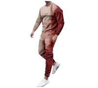 Generisch Disfraz de Halloween de dos piezas con estampado de gotas de sangre para hombre (C, L)