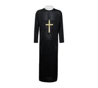 Generisch Disfraz de Halloween para adultos, disfraz de sacerdote, gótico, medieval, disfraz de cosplay, para mujeres y hombres, tema virgen (negro, XXL)