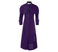 Generisch Disfraz de Halloween para hombre, medieval, católico, cassock, iglesia, sacerdote, túnica de párroco, largo, sotana, monocolor, obispo, cassocks, cosplay, disfraz de carnaval