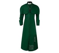 Generisch Disfraz de Halloween para hombre, medieval, católico, cassock, iglesia, sacerdote, túnica de párroco, largo, sotana, monocolor, obispo, cassocks, cosplay, disfraz de carnaval