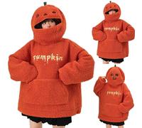 Generisch Disfraz de Halloween para mujer, divertido, sudadera festiva de forro polar, sudadera para cosplay, sudadera de felpa mullida, disfraz de Halloween, parejas, sudadera con capucha impresa