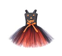 Generisch Disfraz de Halloween para niños, disfraz clásico para niños, vestido de tul, naranja, 9-10 años