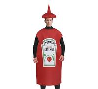 Generisch Disfraz de Ketchup Cosplay - Funny Red Food Botellas -Outfit Party Unique Halloween -Dreset Set, Unisex Novelty Clothing -Stück | Creative Kostüm Erwachsene Frauen Urlaubsveranstalt