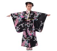 Generisch Disfraz de kimono japonés, vestido tradicional con estampado floral, juego de cosplay, kimono, adecuado para niños de 2 a 10 años para cumpleaños, teatro y