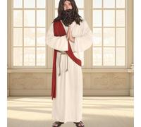 Generisch Disfraz de Mesías, profeta, juego de belén, disfraz de Navidad, disfraz de Halloween, túnica de Jesús, tela agradable para la piel, para fiestas de disfraces, Halloween, S-XXL