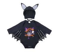 Generisch Disfraz de murciélago para Halloween, para bebés de 6 m, 12 m, 18 m, 2 bebés, unisex, con calcetines (púrpura, 12-18 meses)