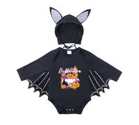 Generisch Disfraz de murciélago para Halloween, para bebés de 6 m, 12 m, 18 m, 2 bebés, unisex, con calcetines (amarillo, 3-6 meses)