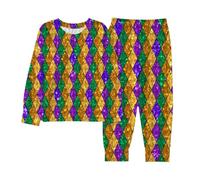 Generisch Disfraz de niña de dos piezas con estampado de carnaval, perfecto para fiestas, vacaciones, invierno, cómodo, versátil y portátil, multicolor, 4-5 años