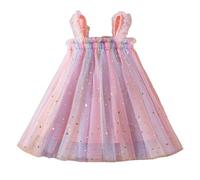 Generisch Disfraz de novia para niña, sin mangas, estrella, luna, princesa, vestido de baile, vestidos de fiesta